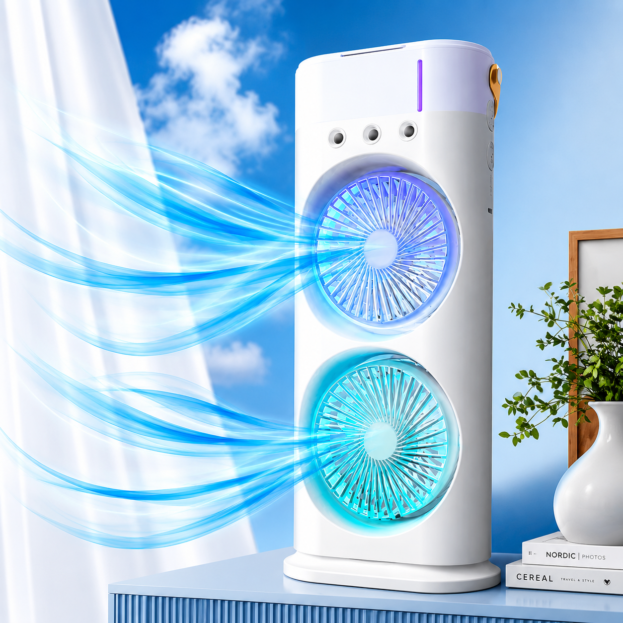 Portable water sprey Fan