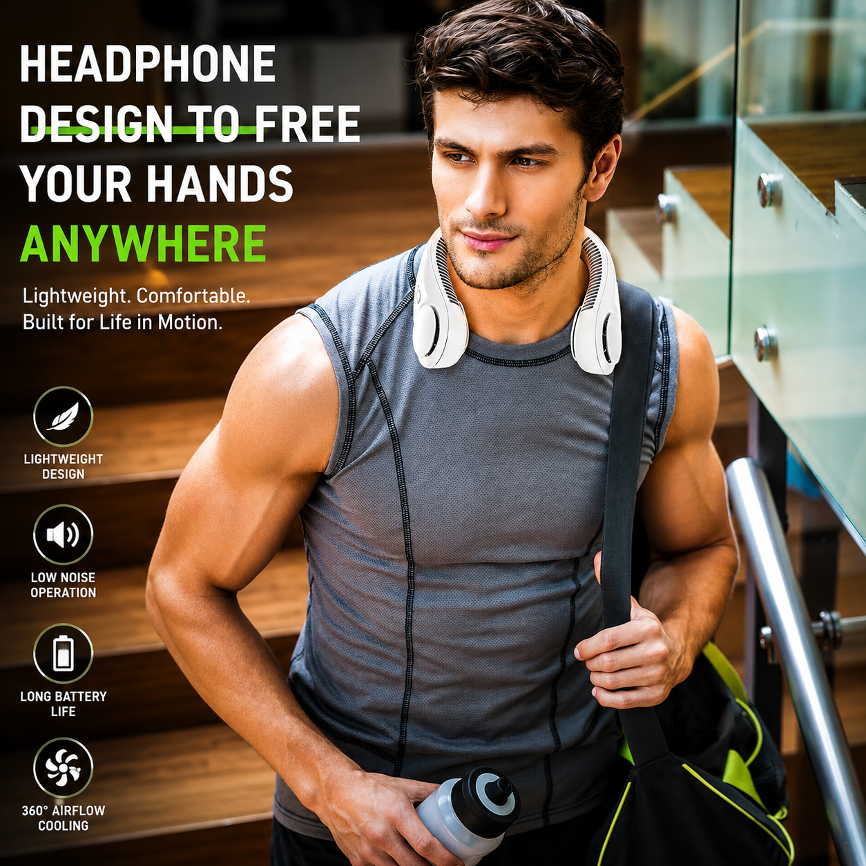 CoolOrbit 360™ Portable neck fan
