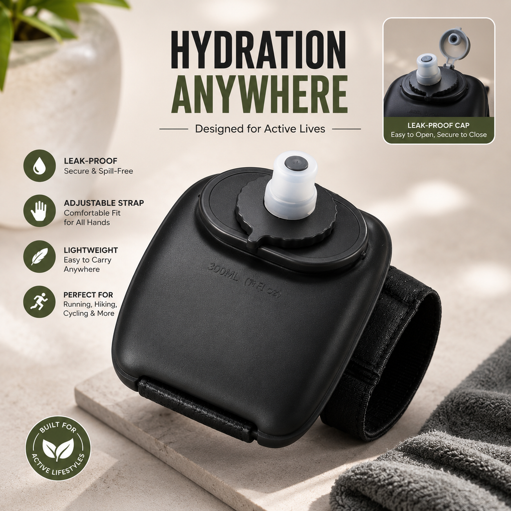 HydraBand Pro™ – Premium Wearable Wrist Water Bottle (200ml)