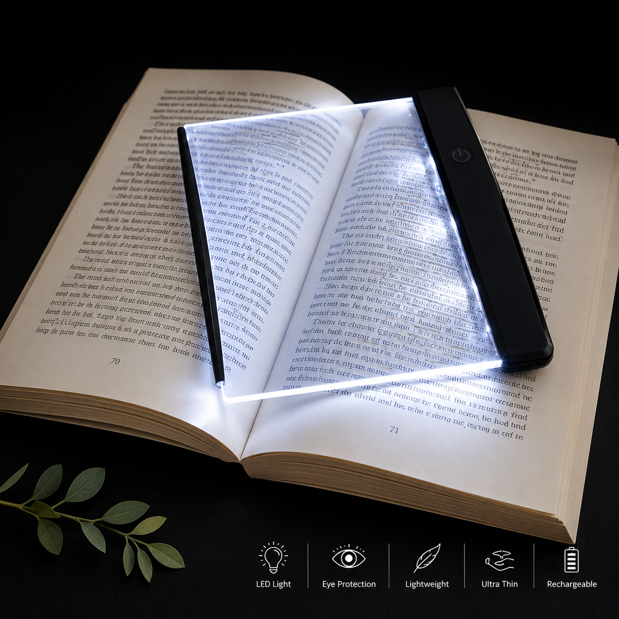 LED Book Reading Light – Eye-Friendly Rechargeable Reading Lamp with 3 Brightness Modes