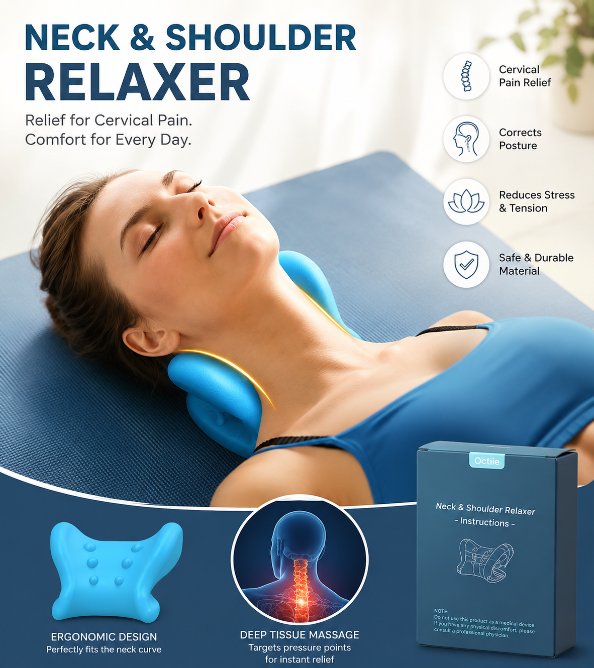 SpineZen™ Premium Neck & Shoulder Relaxer – Natural Cervical Pain Relief